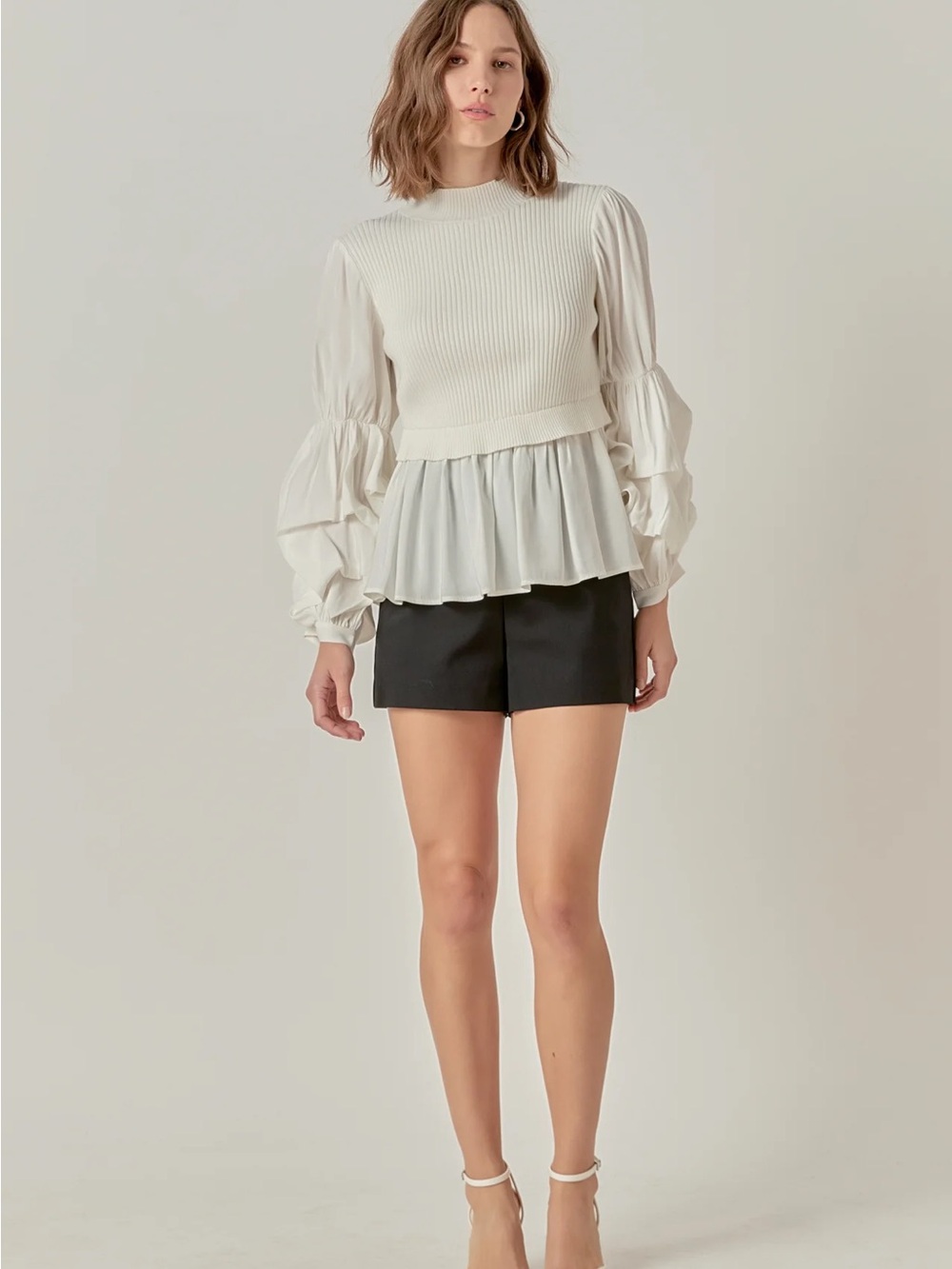 ENGLISH FACTORY MIXED MEDIA SWEATER TOP